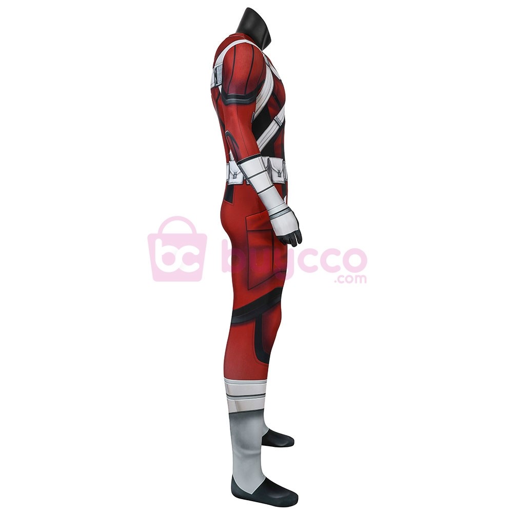 red spandex jumpsuit