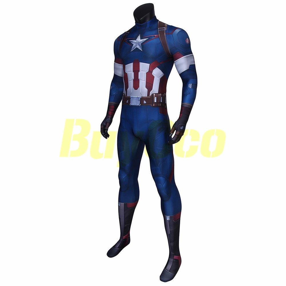 Captain America Cosplay Costume 3d Spandex Jumpsuits