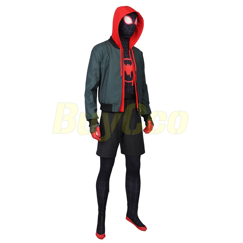 Into The Spider Verse Miles Morales Suit Cosplay Costume Deluxe Edition