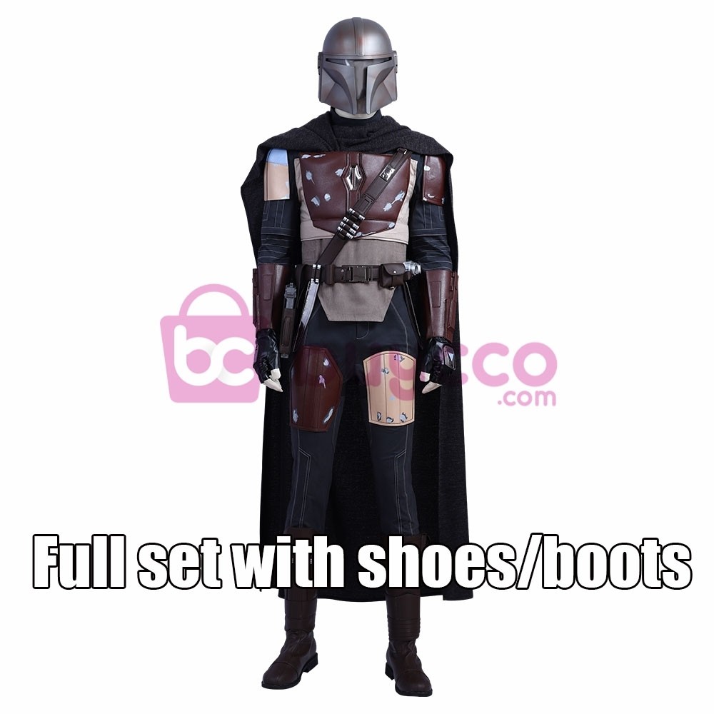 The Mandalorian Cosplay Costumes Red Artificial Leather Suits