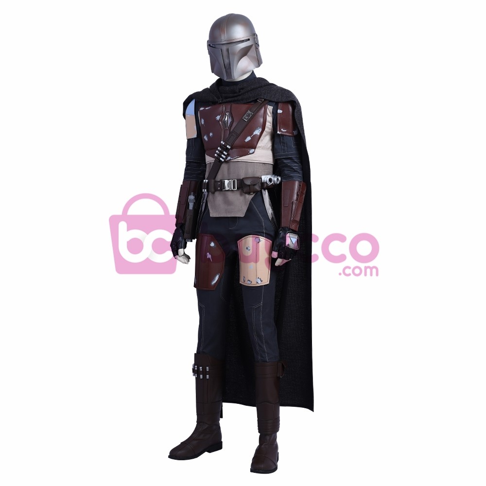 The Mandalorian Cosplay Costumes Red Artificial Leather Suits
