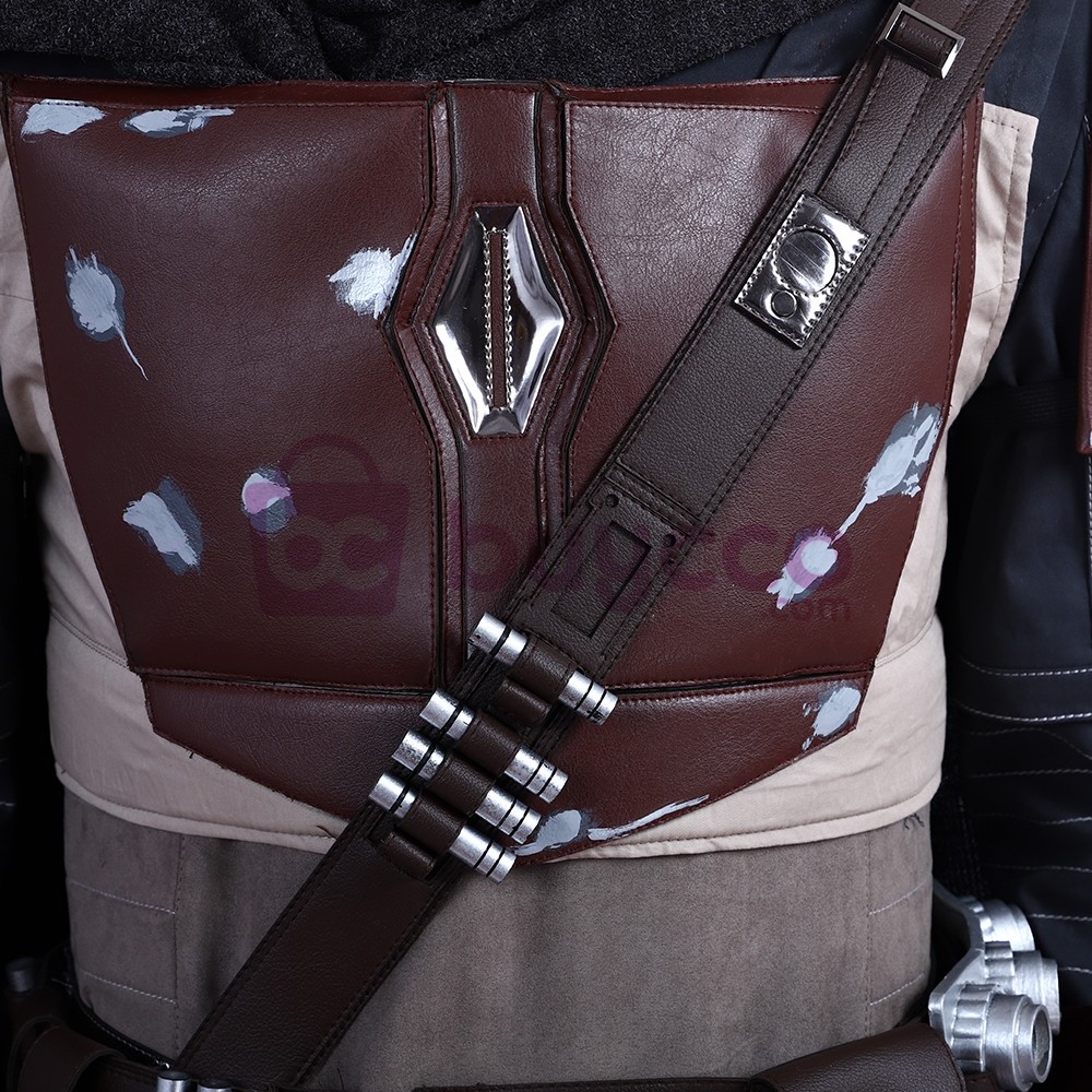 The Mandalorian Cosplay Costumes Red Artificial Leather Suits